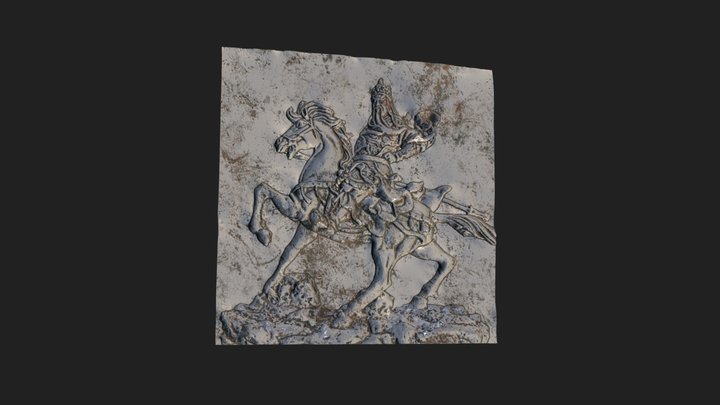 Guan Yu Equestrian Bas-Relief 3D Model