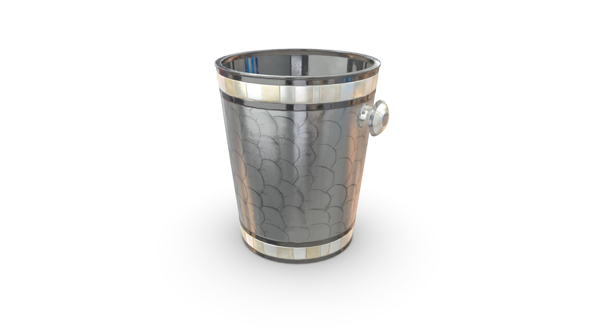 3D model Wine Cooler - This is a 3D model of the Wine Cooler. The 3D model is about a metal can with a handle.