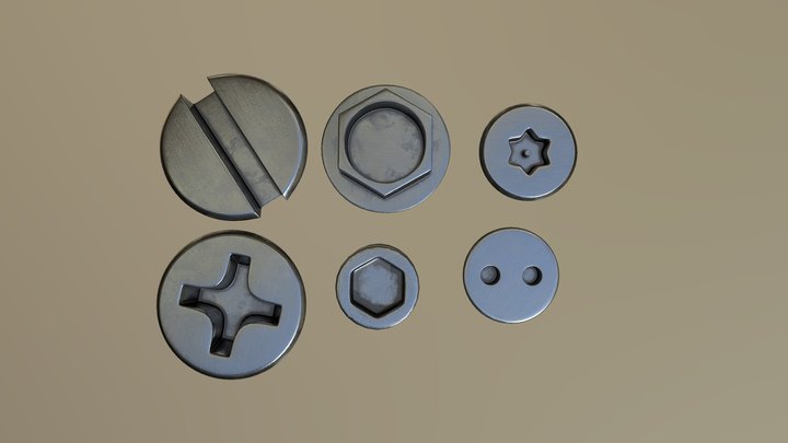Screws and Bolts For detailing models Free – Modello 3D gratuito STL