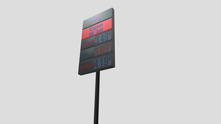 Exxon Mobil Gas Prices Sign – Kostenloses 3D-Modell STL