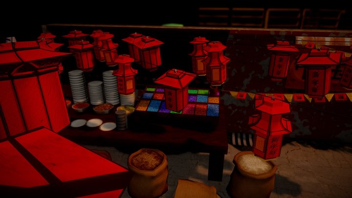 Tibetan Street Scene 3D Model