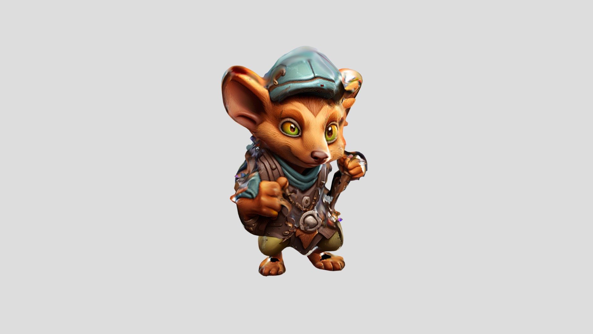A cute cartoon mouse with a backpack and walkin - Download Free 3D ...