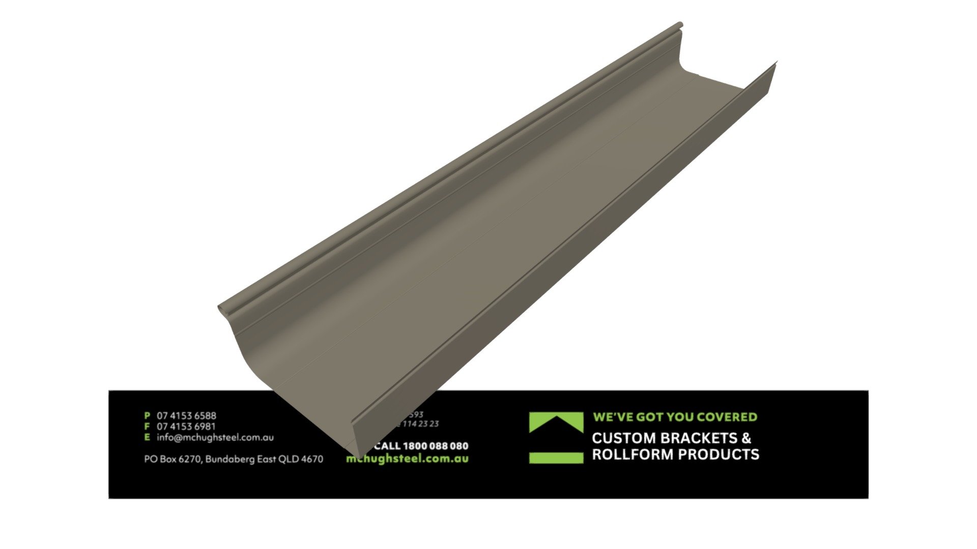 CQ175JP McHugh Quad Gutter175mm Colorbond Jasper - 3D model by ...