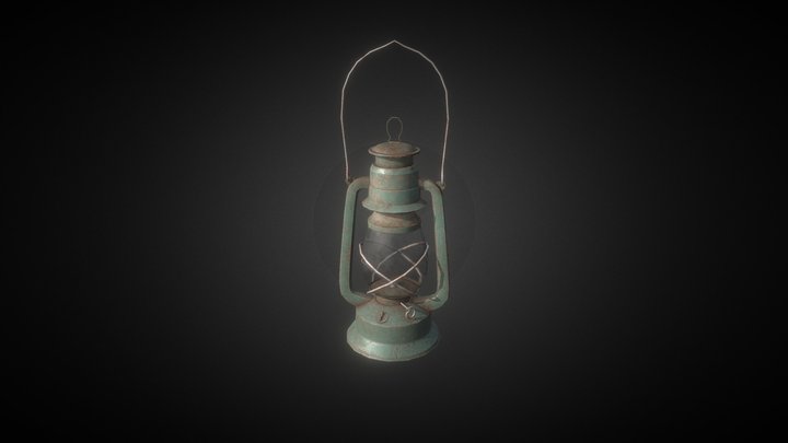 Old oil lamp 3D Model