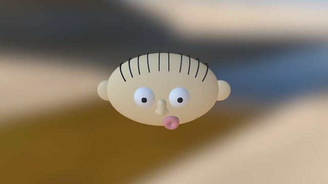 Stewie's face 3D Model
