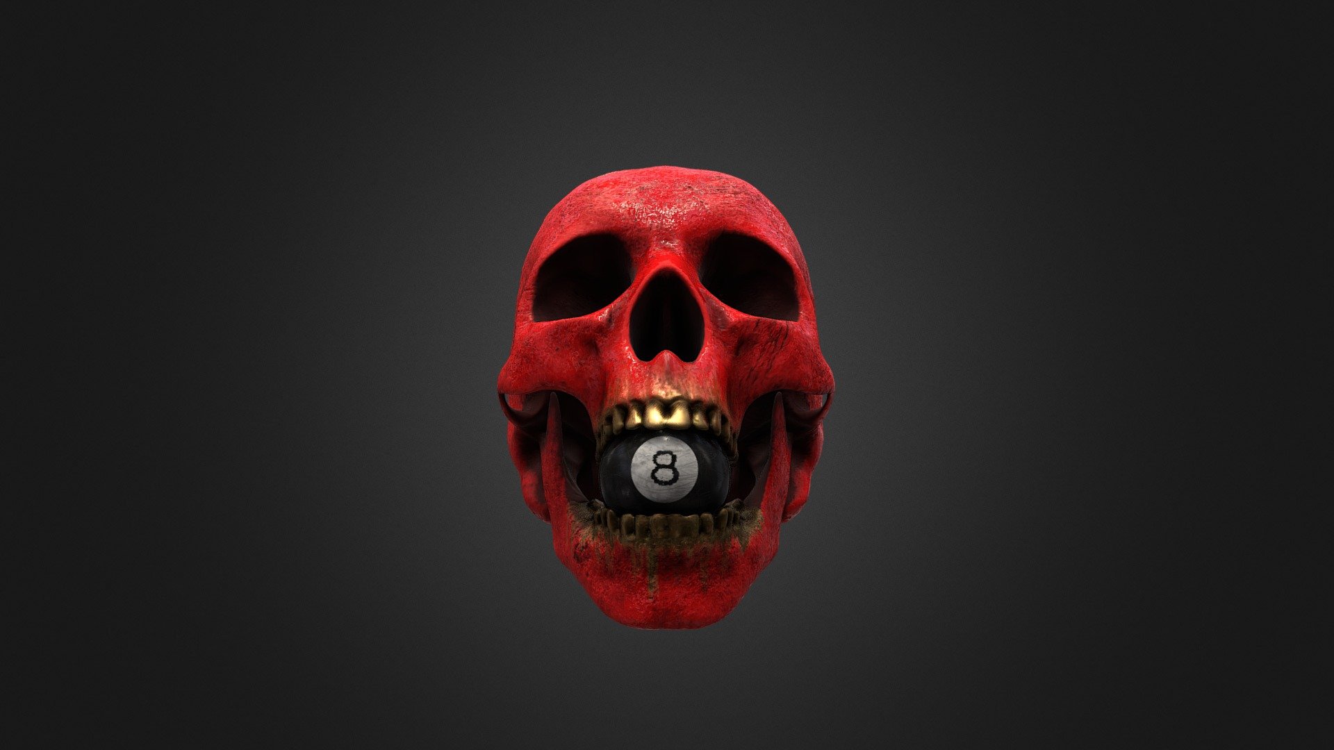 Skull Biting 8 Ball - Download Free 3D model by NVWilson