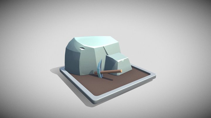 3D Hand Paint Quarry 3D Model