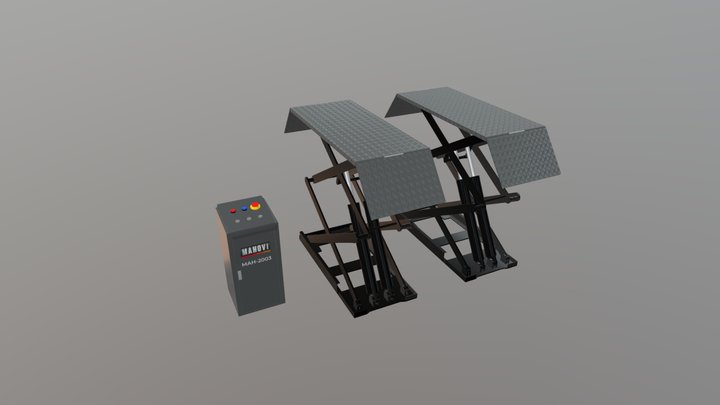 Scissor Lift Automotive Elevator 3D Model
