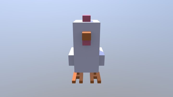 Blocky Chicken 3D Model