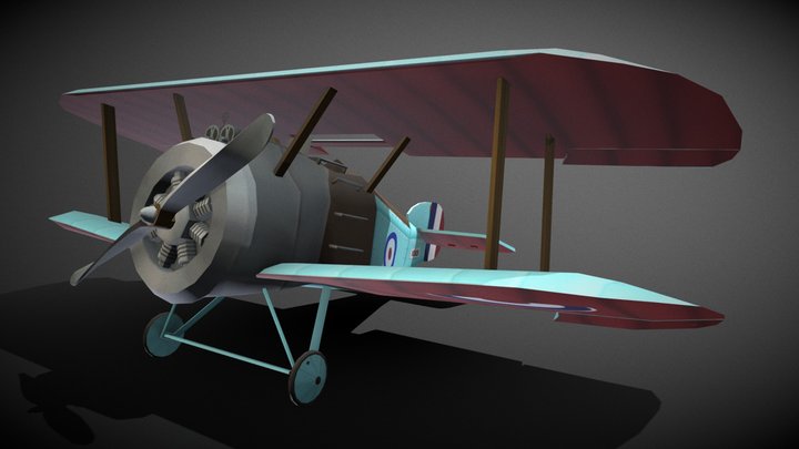 Flying Circus Plane Game Art Sopwith Camel 3D Model