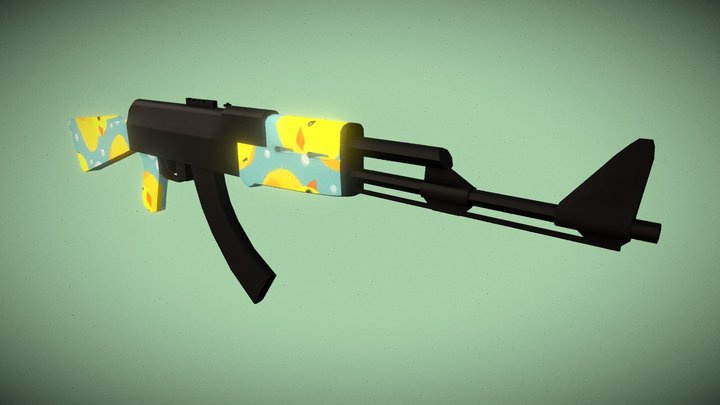 Low poly Ak-47 3D Model