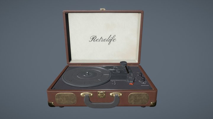 Retrolife Vinyl Player Turntable 3D Model