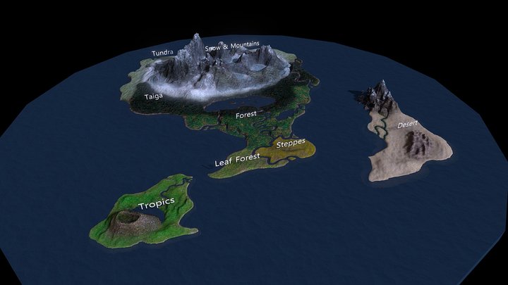 Saint-Graice Islands ( project Elysium ) 3D Model