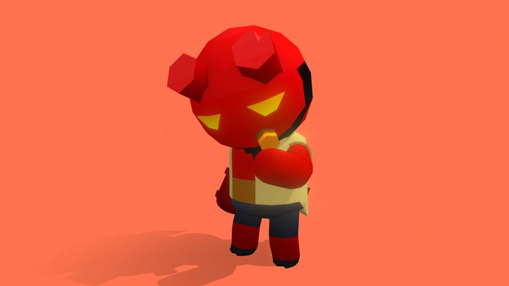 Hellboy Stickman 3D Model
