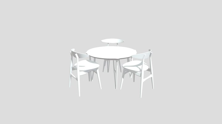 Table And Chairs 3D Model