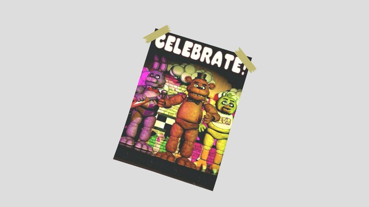 fnaf 1 poster 3D Model