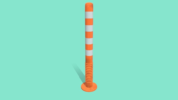 Rubber Parking Bollard Urban Traffic Barrier 3D Model