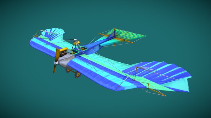 Stylized Jeannin Stahltaube WWI Plane 3D Model