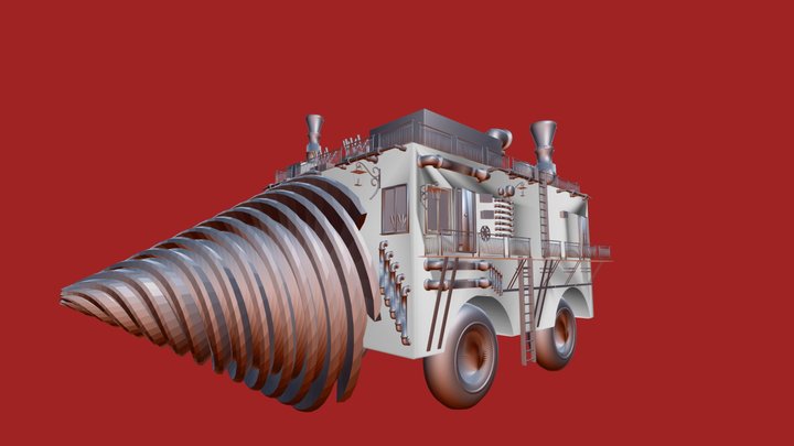 Steampunk underground drill 3D Model