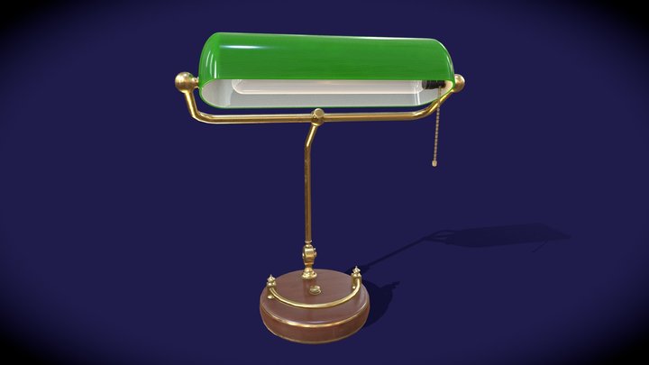 Tellers Desk Lamp 3D Model