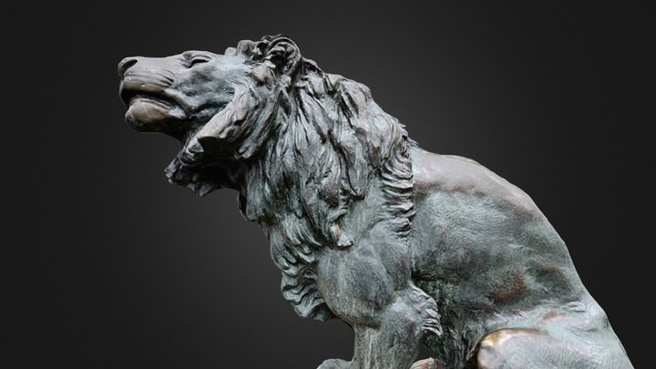 Lion Bronze sculpture 雄獅青銅雕塑 3D Model