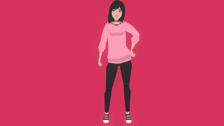 Cute Girl 3D Model