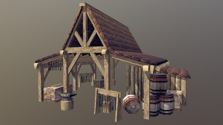 Blacksmith Hut LV1 3D Model