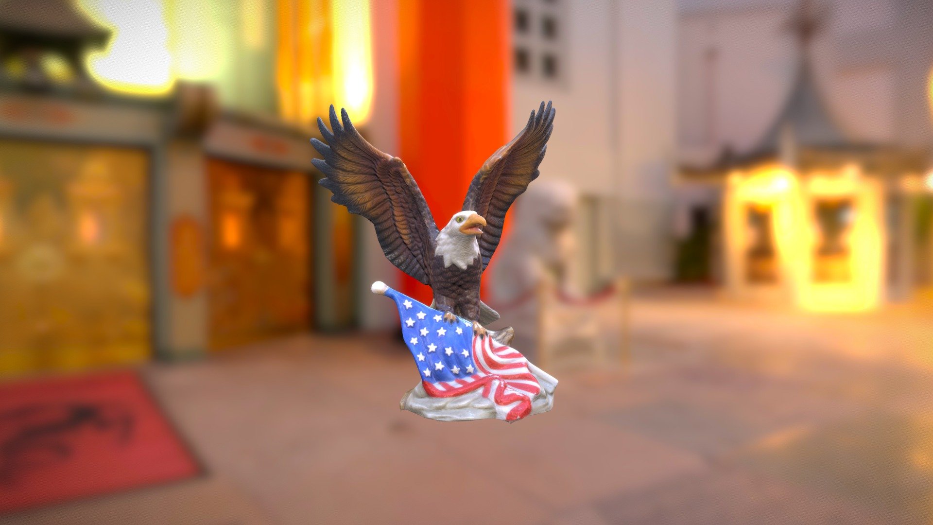 0001-10 USA Flag Eagle (High Poly)