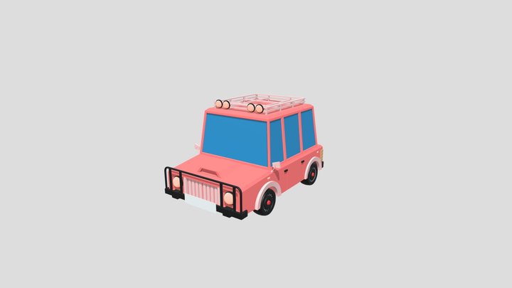 simple car lowpoly rigged 3D Model