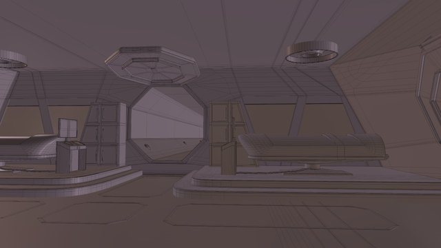 Spaceship FBX 3D Model