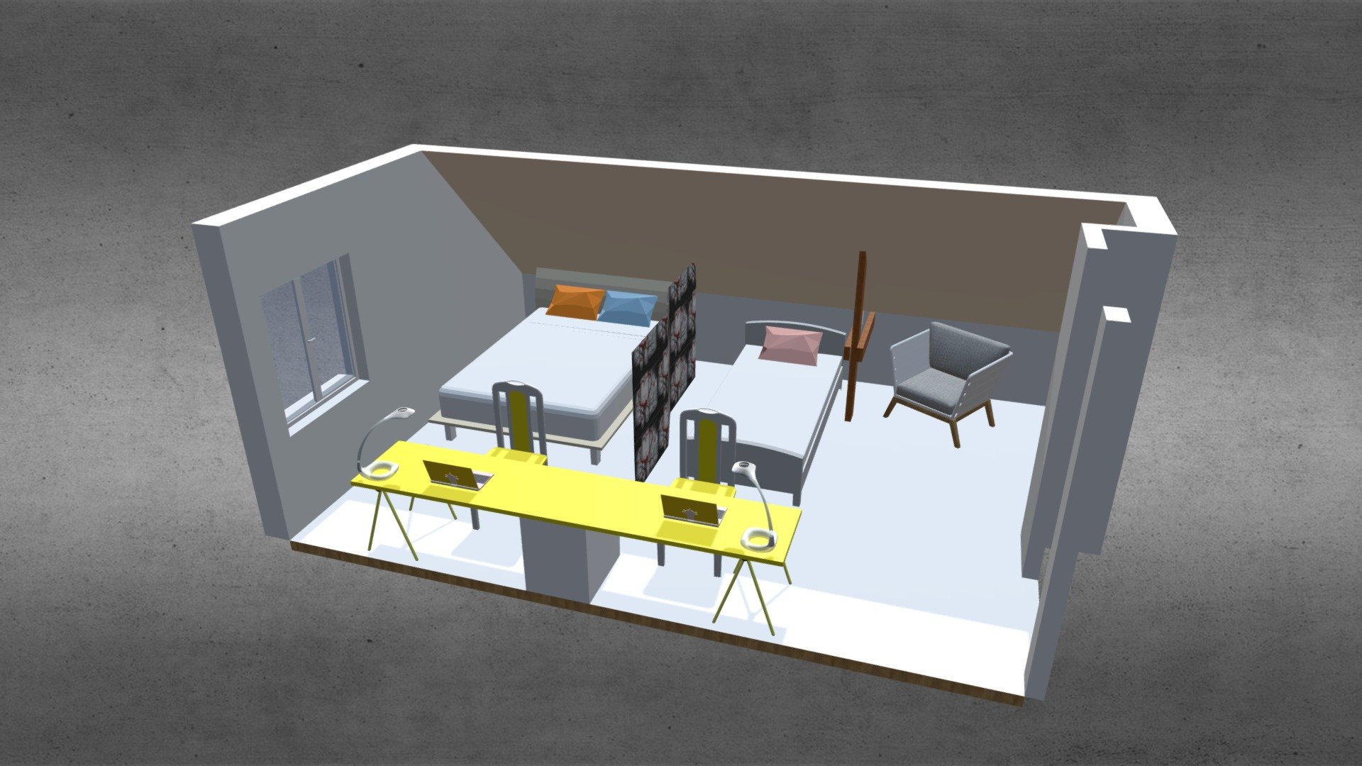 Aménagement chambre - 3D model by A. BAUDOIN (@pirox) [2cac3f1] - Sketchfab