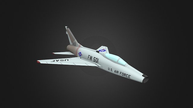 F-100 Super Sabre 3D Model