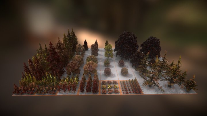 Autumn Tree Set 3D Model