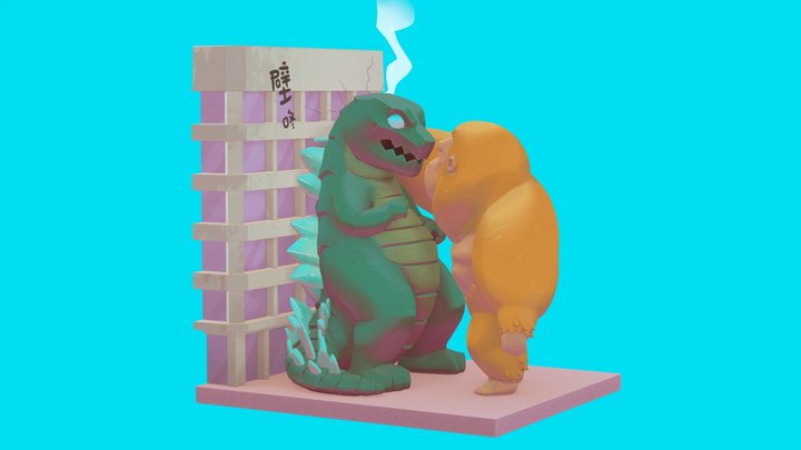 Gojira vs. Kong - Kabe-Don! 3D Model