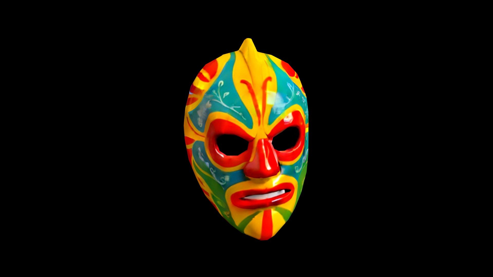 A colorful mask with red, yellow, green, and blu - Download Free 3D ...