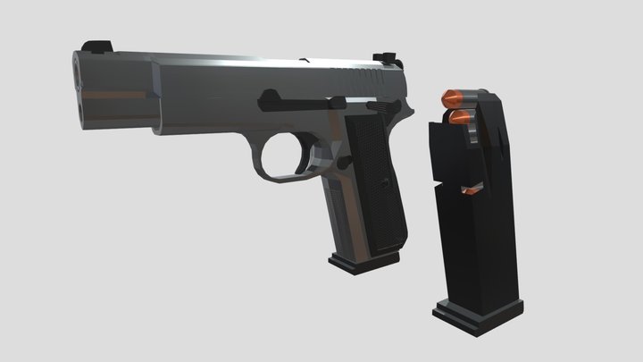FN High Power Gun 3D Model