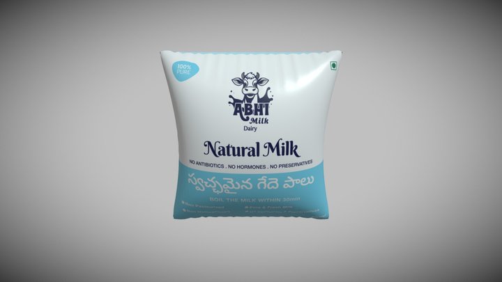 Milk pouch 500ml 3D Model