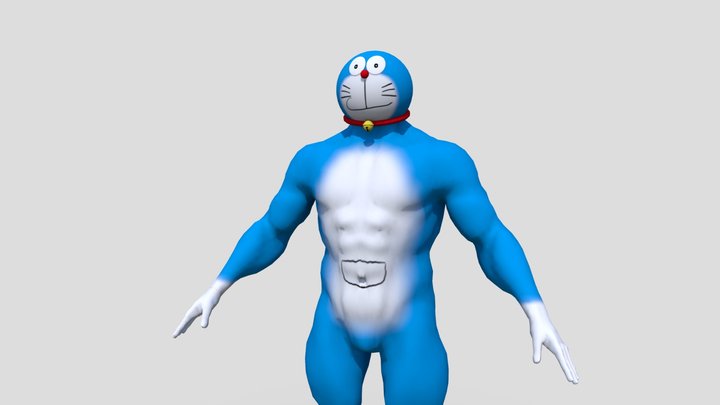 Muscular Doraemon 3D Model