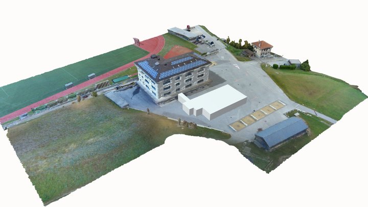 Capriasca - Piazzale scuole e nuovo edificio 3D Model