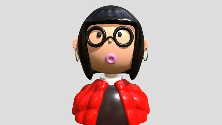 Girl Cartoon 3D Model
