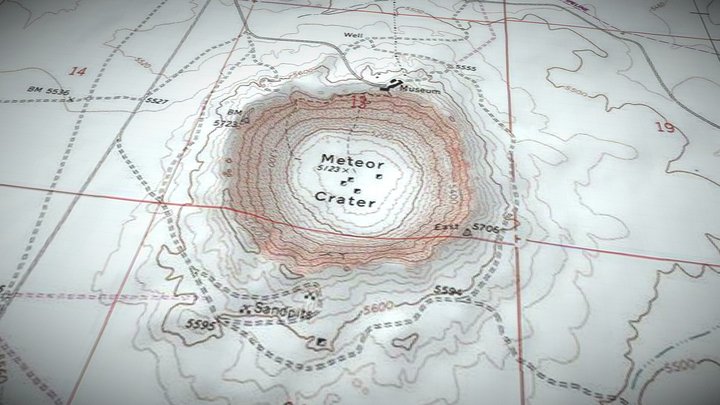 Meteor Crater Topo Map - Winslow, Arizona