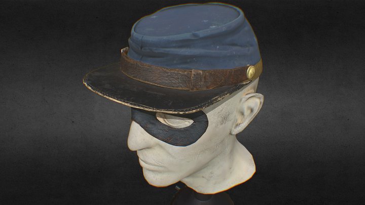 Yankee (union solider) bust with mask 3D Model