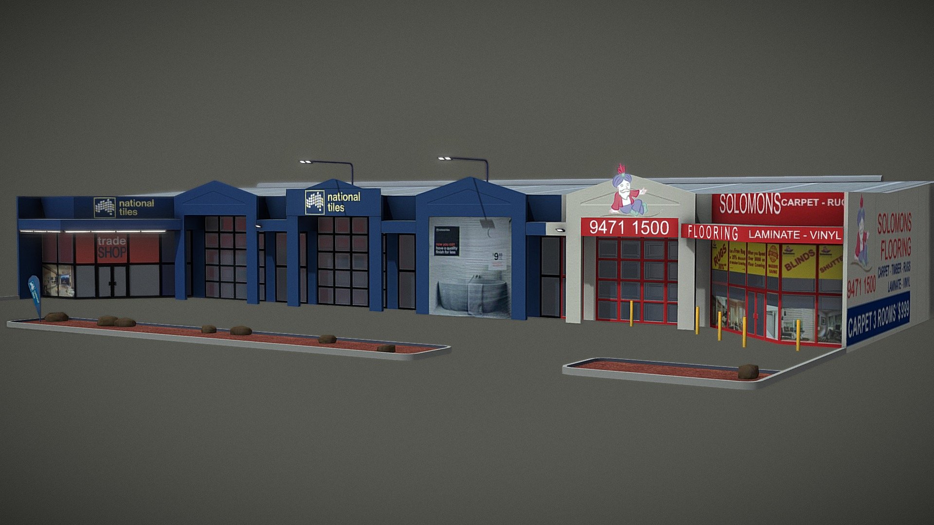 National Tiles and Solomons Flooring (low Poly)