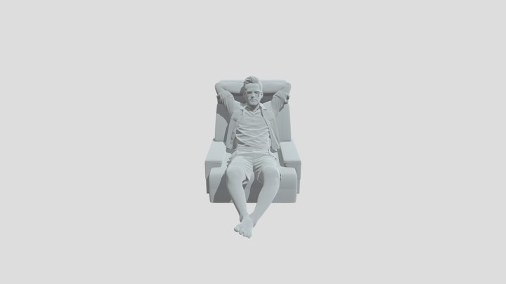 man relaxing on a chair 3D Model