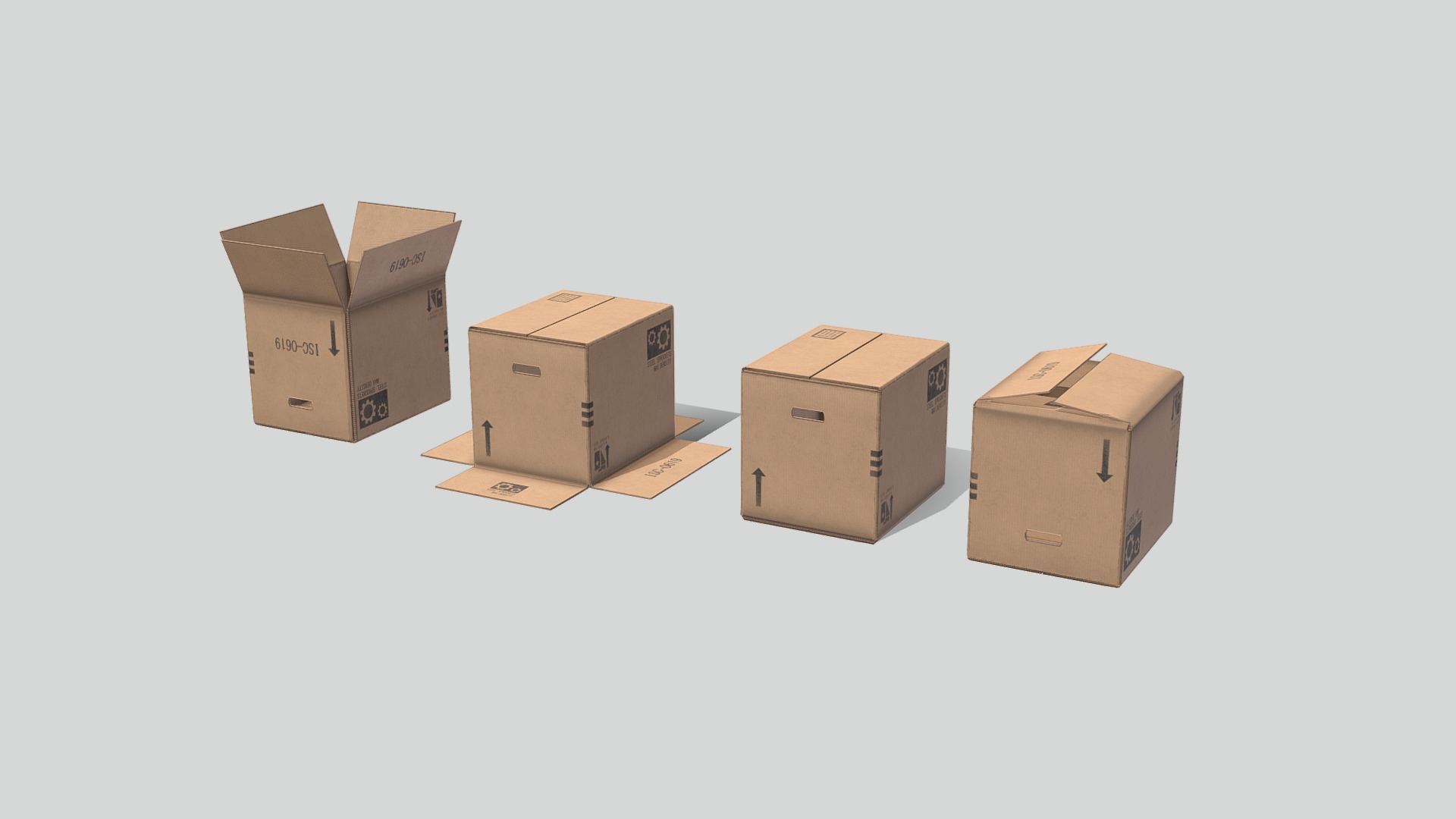 3D model Industrial Boxes 01 - This is a 3D model of the Industrial Boxes 01. The 3D model is about a group of boxes.