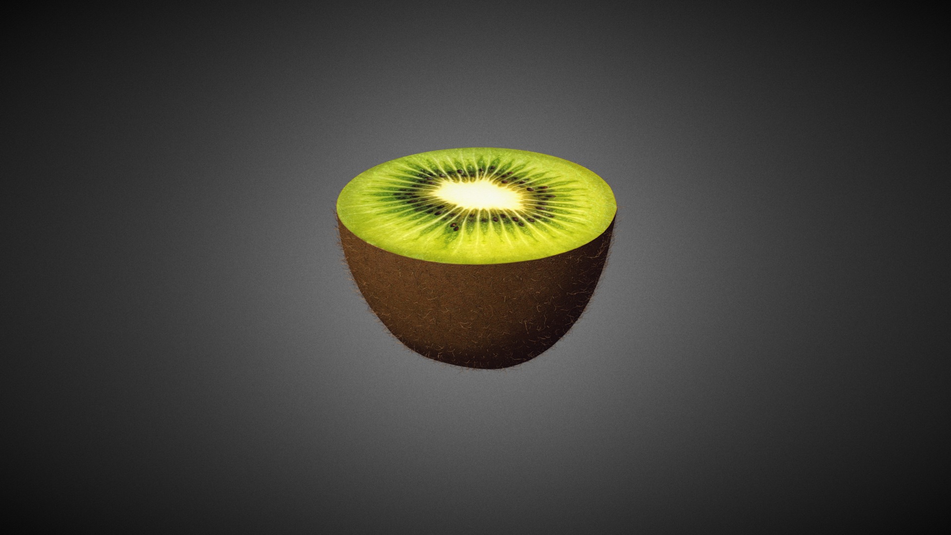 3D model Kiwi Fruit (Half) - This is a 3D model of the Kiwi Fruit (Half). The 3D model is about a kiwi with a green center.