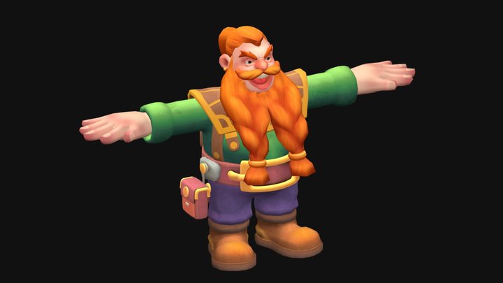Dwarf Lowpoly 3D Model