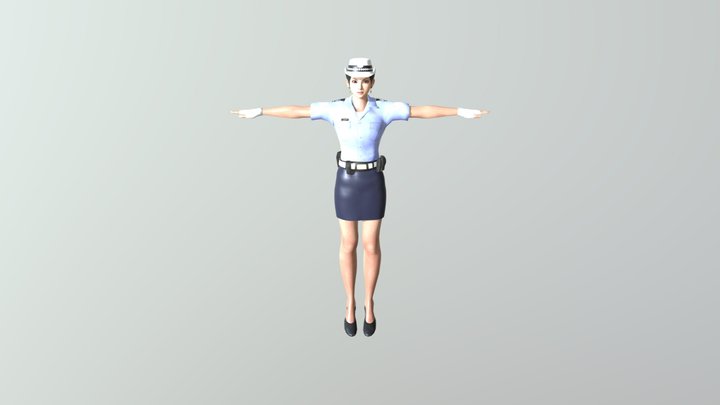 Police Woman 3D Model
