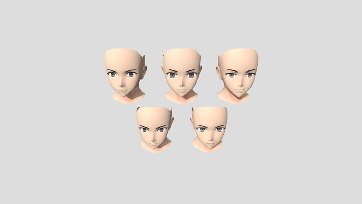 Free male face pack（yandere simulator） 3D Model