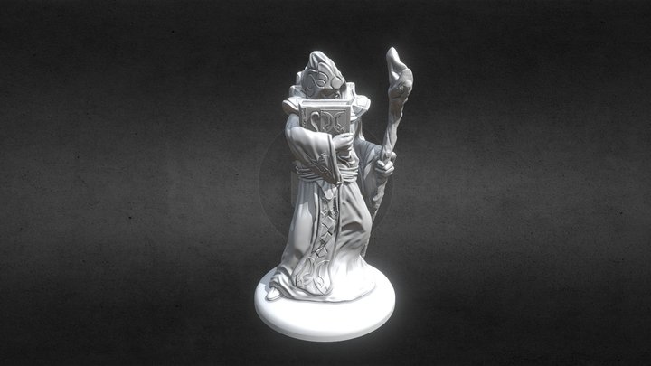 3d printable miniature 28 mm Arcane Wizard 3D Model